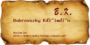 Bobrovszky Kálmán névjegykártya