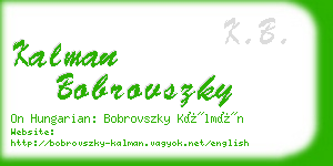kalman bobrovszky business card